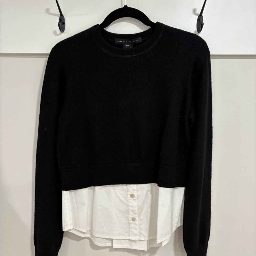 Marc By Marc Jacobs Black Sweater with White Layer